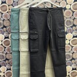 Black Letter Cotton Cargo Style Pant