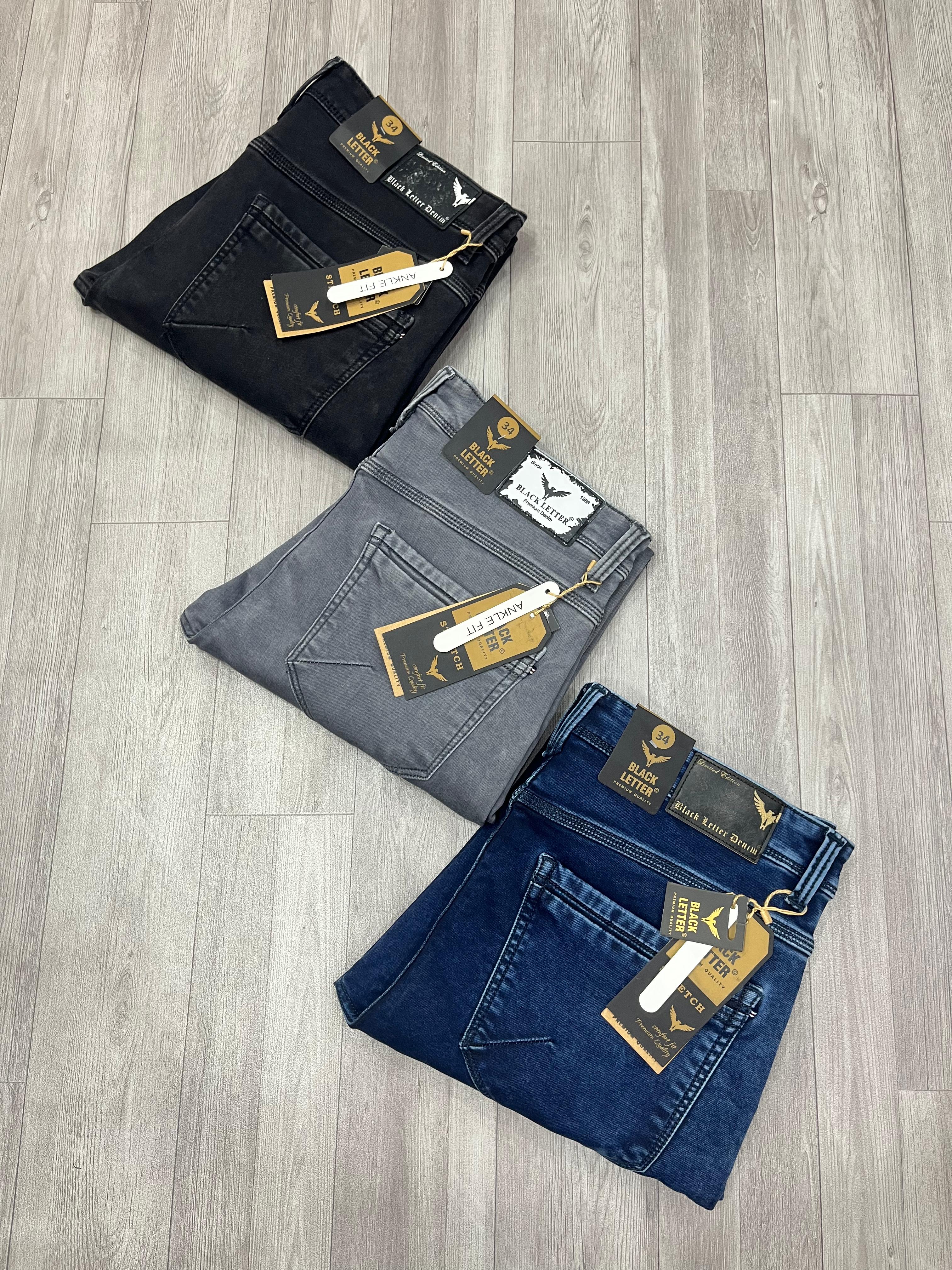 Black Letter Ankle Fit Cross Pocket with Extra front Pocket Jeans