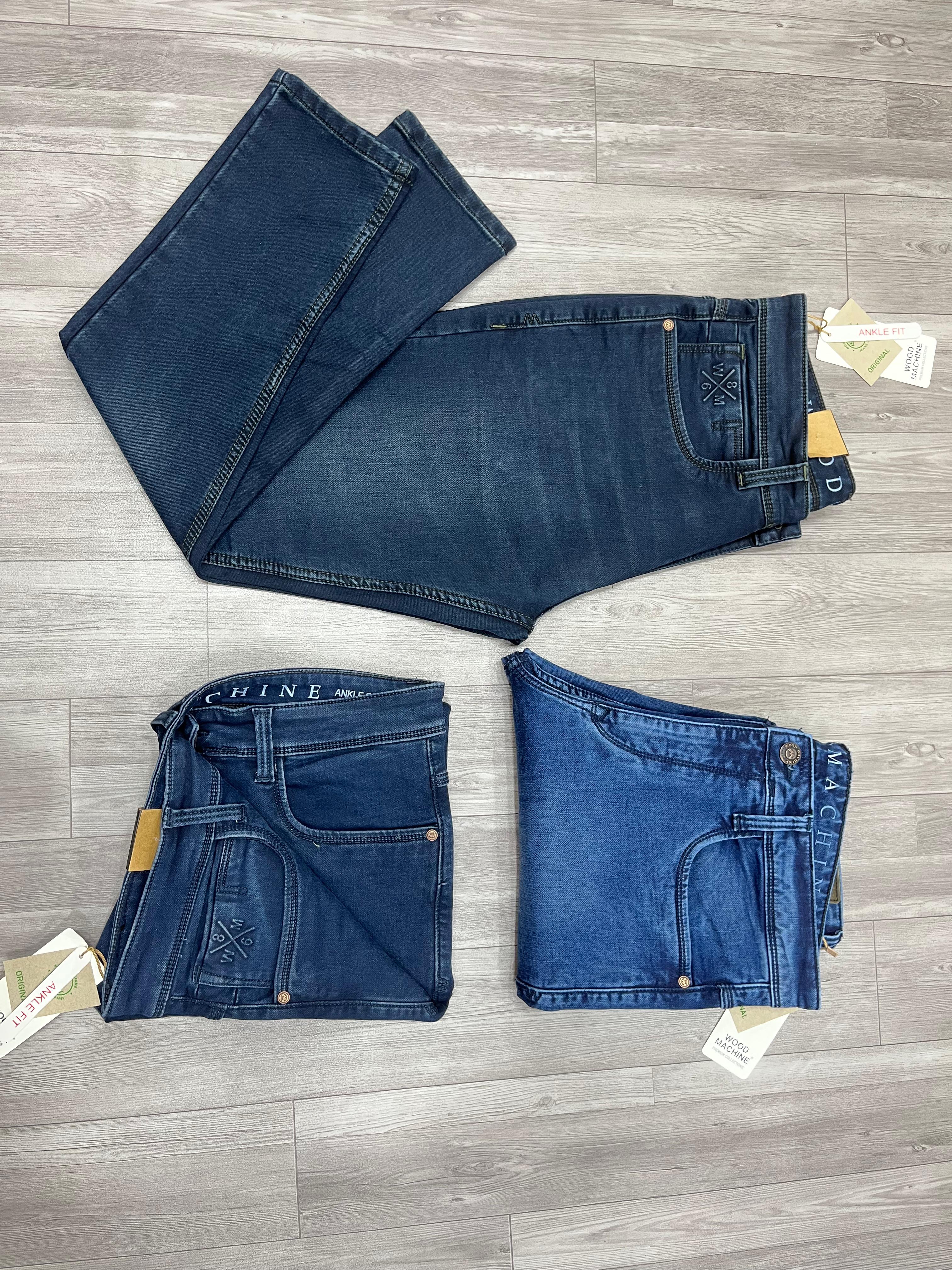 Wood machine Ankle Fit Round Pocket Jeans