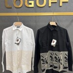 logoff embroidery linen shirt