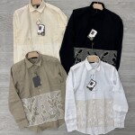logoff embroidery linen shirt