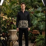 logoff embroidery linen shirt