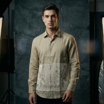 logoff embroidery linen shirt