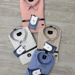 logoff cotton oxford stripes shirt