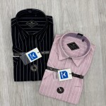 black letter linen stripes shirt