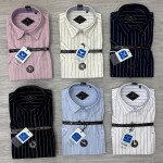 black letter linen stripes shirt