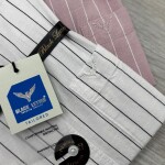 black letter linen stripes shirt