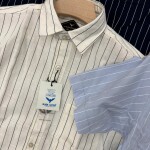 black letter linen stripes shirt