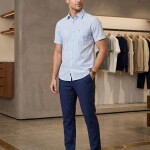 black letter linen stripes shirt