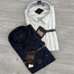 black letter half sleeve linen printed shirt