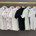 black letter half sleeve linen printed shirt