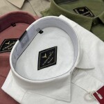 black letter half sleeve linen plain shirt