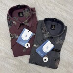 logoff half sleeve cotton printed shirt