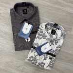 logoff half sleeve cotton printed shirt
