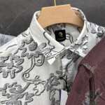 logoff half sleeve cotton printed shirt