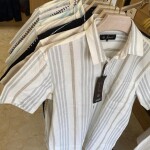 s square half sleeve stripes shirt