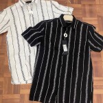 s square half sleeve stripes shirt