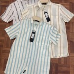 s square half sleeve stripes shirt