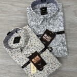 black letter linen printed shirt