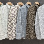 black letter linen printed shirt