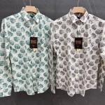 black letter linen printed shirt