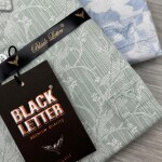 black letter big size linen printed shirt