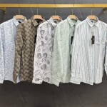 black letter big size linen printed shirt