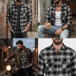 logoff brushing twill checks double pocket shirt