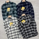 logoff brushing twill checks double pocket shirt