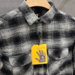 logoff brushing twill checks double pocket shirt