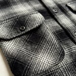 logoff brushing twill checks double pocket shirt