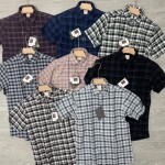 logoff half sleeve cotton oxford checks shirt