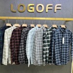 logoff full sleeve cotton oxford checks shirt