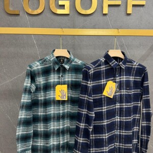 logoff brushing twill checks shirt