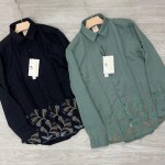 logoff bottom embroidery shirt