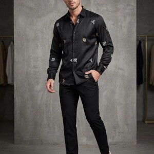 Logoff embroidery shirt