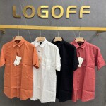 logoff half sleeve linen shirt