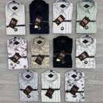 black letter half sleeve linen printed shirt