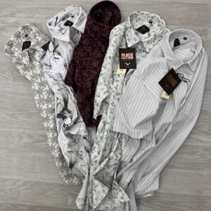 black letter linen printed shirt