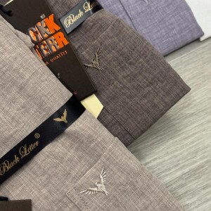 black letter linen shirt