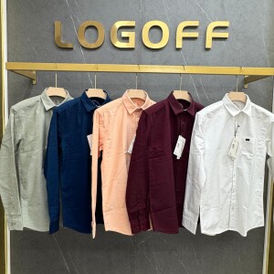 logoff cotton oxford plain shirt