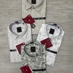 black letter linen printed shirt
