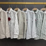 black letter linen printed shirt