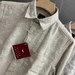 black letter linen printed shirt