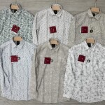 black letter linen printed shirt