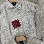 black letter linen printed shirt