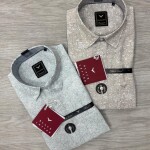black letter linen printed shirt