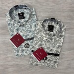 black letter linen printed shirt