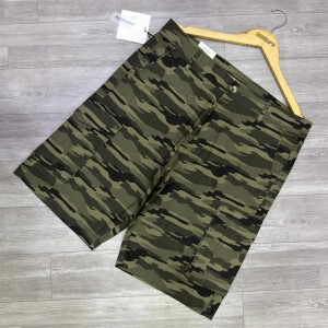 wood machine cargo cotton shorts