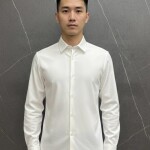 logoff velvet fabric elbow patch shirt